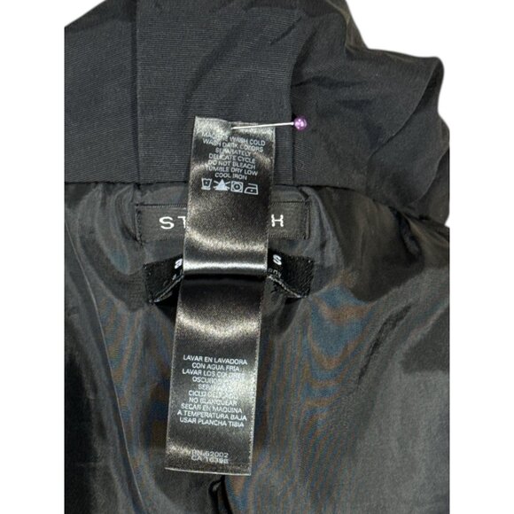 Axcess Womens Jacket Size 4 Black Ruffled Collar Button Up Pleated Detail - Picture 8 of 9